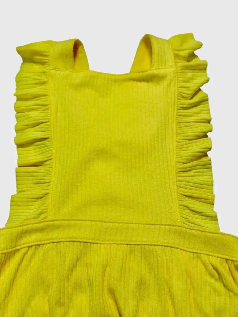 NWT Baby Cat & Jack Yellow Ruffle Bubble Romper 18M Adjustable Straps
